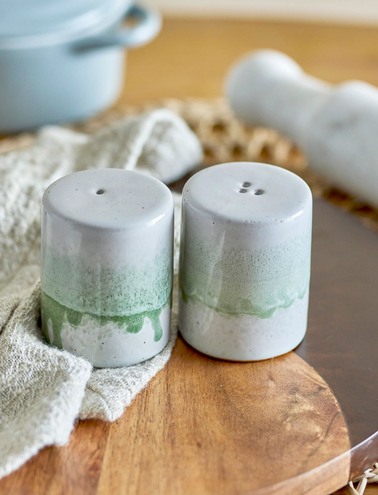 Bloomingville Paula Salt & Pepper Shaker Set, 0.5 CL, Green, Kværne > Salt- Og Peberbøsser, Unisex