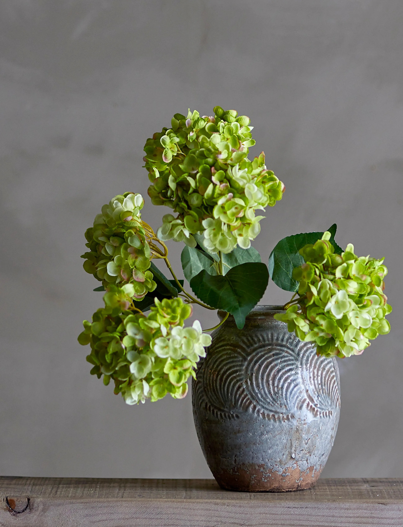 Bloomingville Hydrangea Stem White, H49 cm, Green, Decoration > Dried & Fake Flowers, Unisex