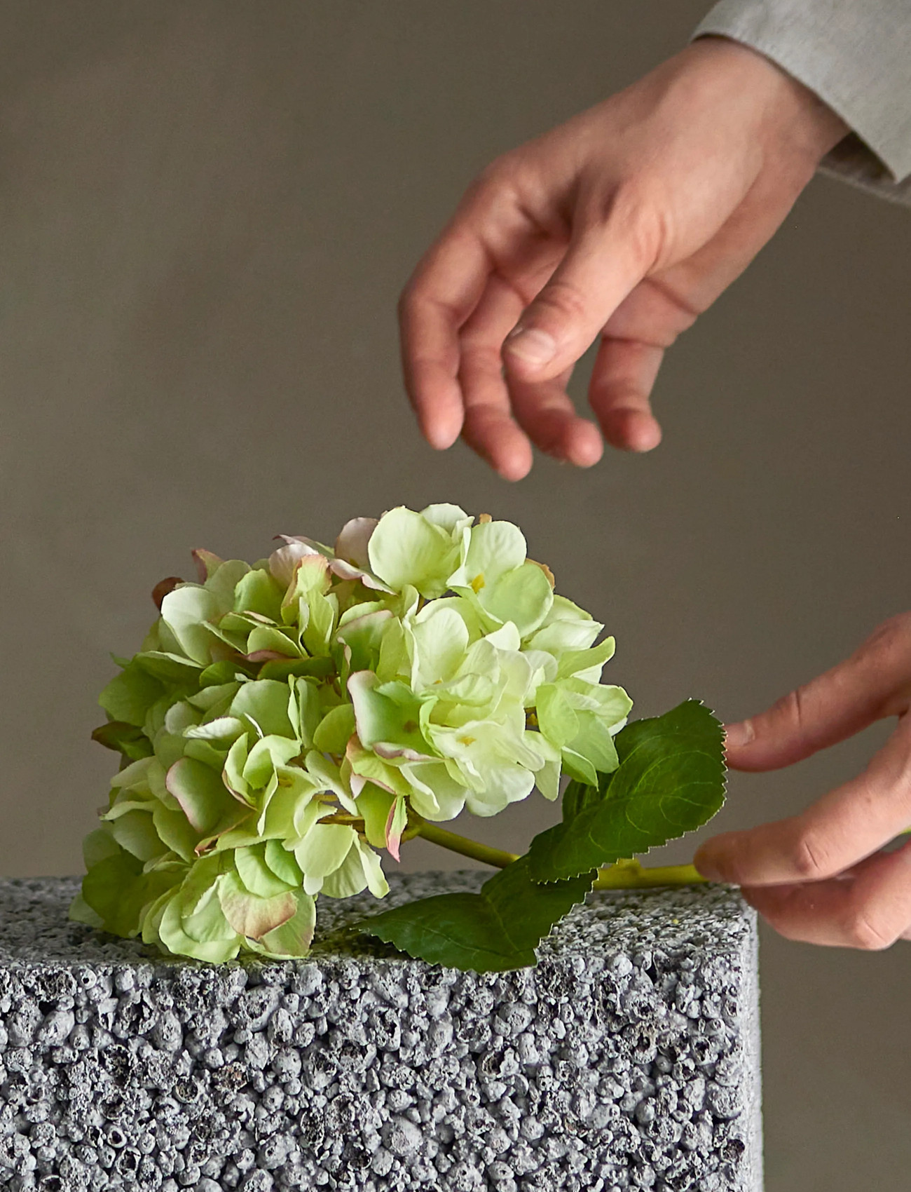 Bloomingville Hydrangea Stem White, H36 cm, Green, Decoration > Dried & Fake Flowers, Unisex