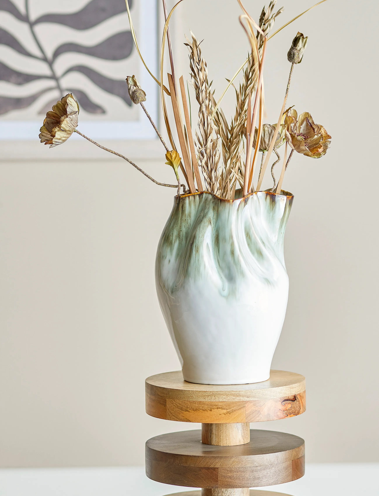 Bloomingville Nisha Vase, Ø 22.5 cm, Green, Vases > Other Vases, Unisex