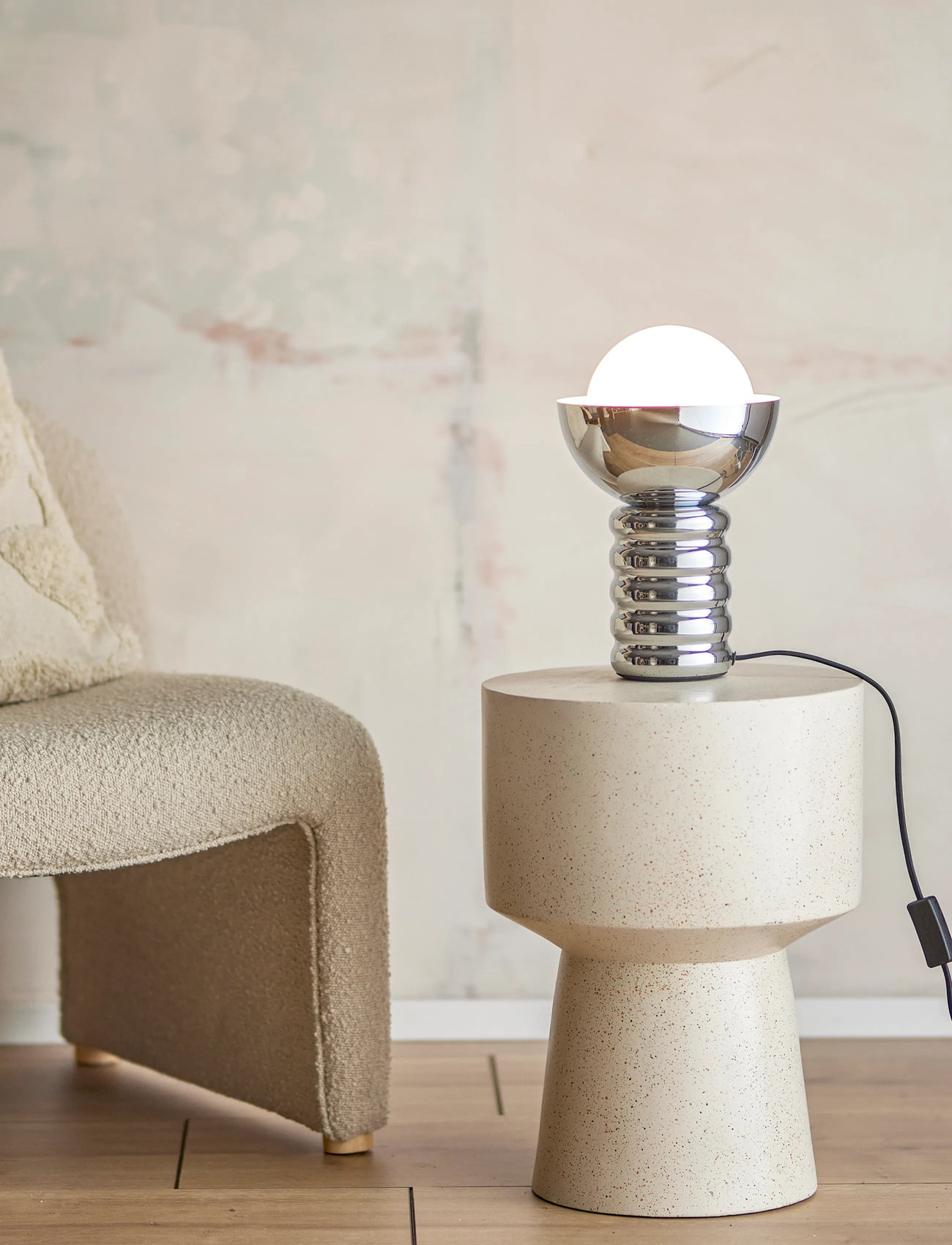Bloomingville Spike Table Lamp, Ø 20 cm, Silver, Lamper > Bordlamper, Unisex