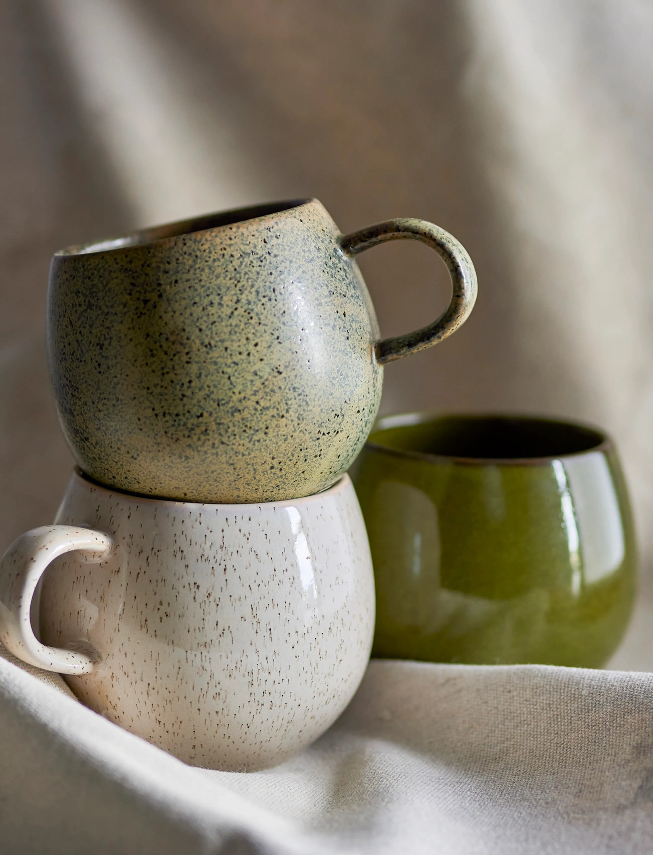 Bloomingville Addison Mug, Green, Stoneware, 50 CL, Green, Kopper & Krus > Kaffekopper, Unisex