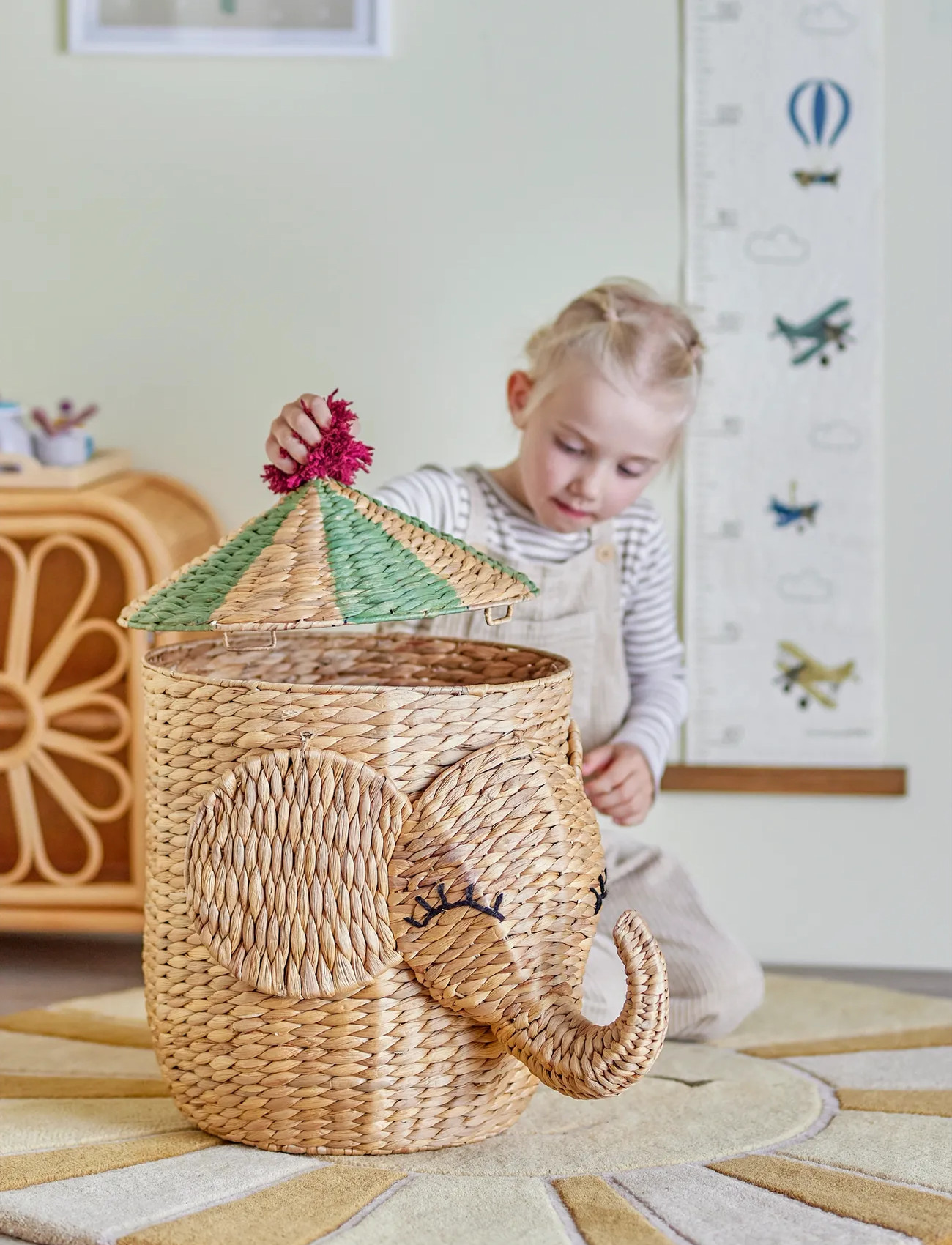 Bloomingville Bobo Basket W/Lid, 50 cm, Opbevaring > Opbevaringskurve, Børn