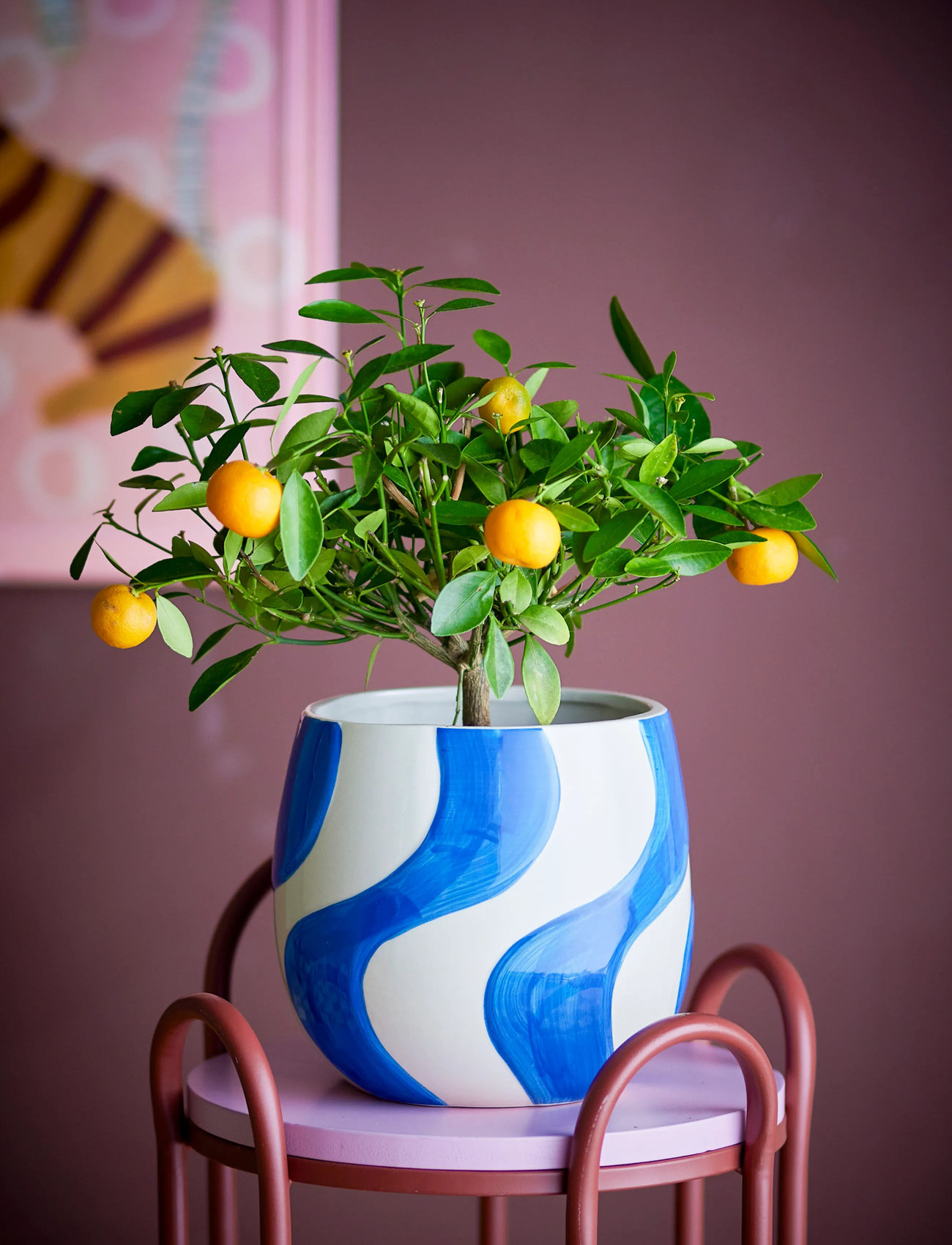 Bloomingville Romy Flowerpot, Ø 20.5 cm, Blue, Dekoration > Blomsterpotter, Unisex