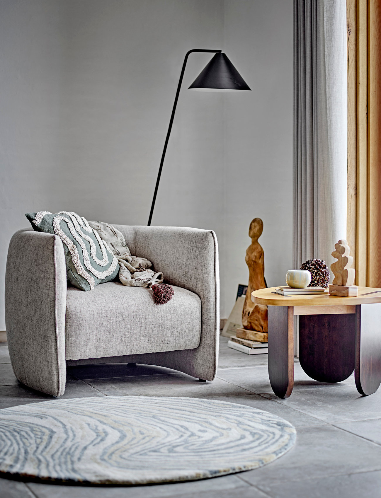 Bloomingville Bacio Lounge Chair, One Size, Grey, Stole & Skamler > Lænestole, Unisex