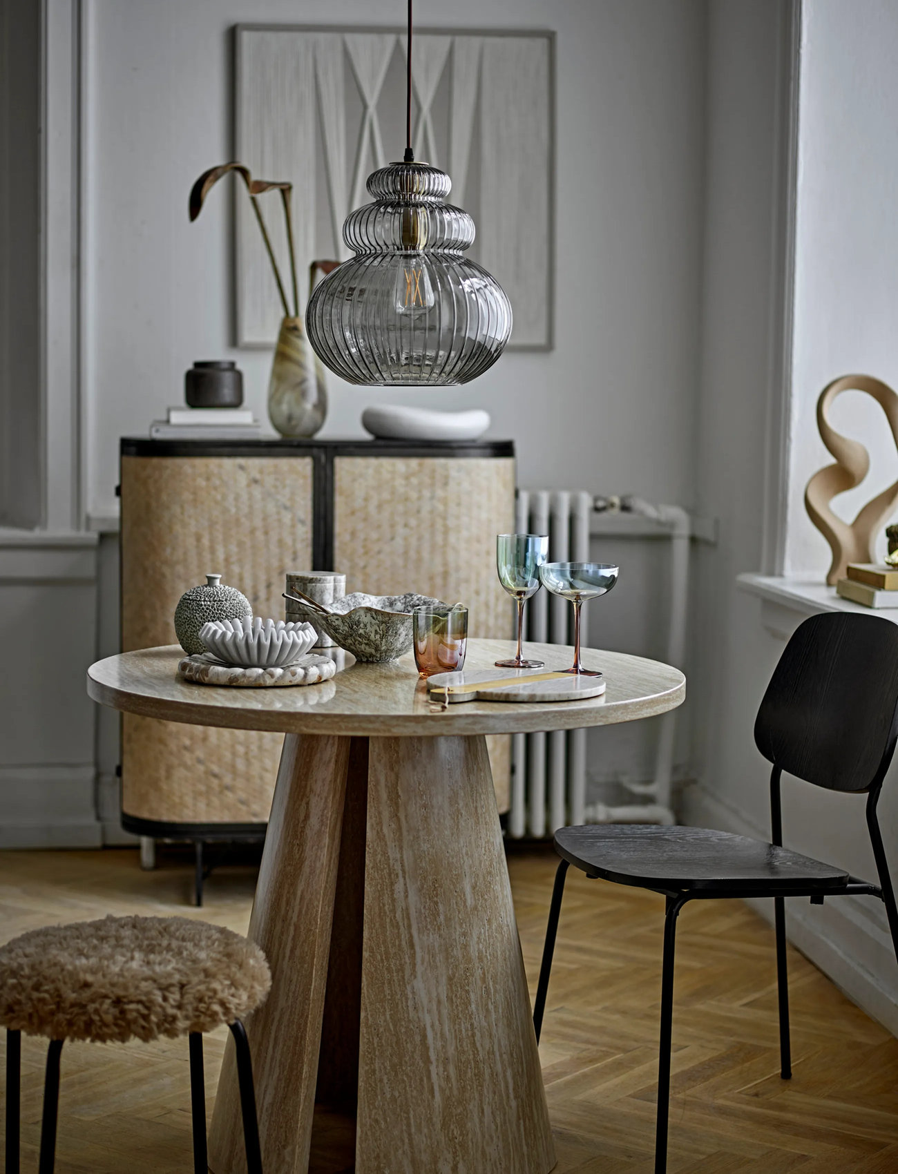 Bloomingville Linard Stool, Ø 43 cm, Brown, Stole Og Skamler > Skamler Og Bænke, Unisex
