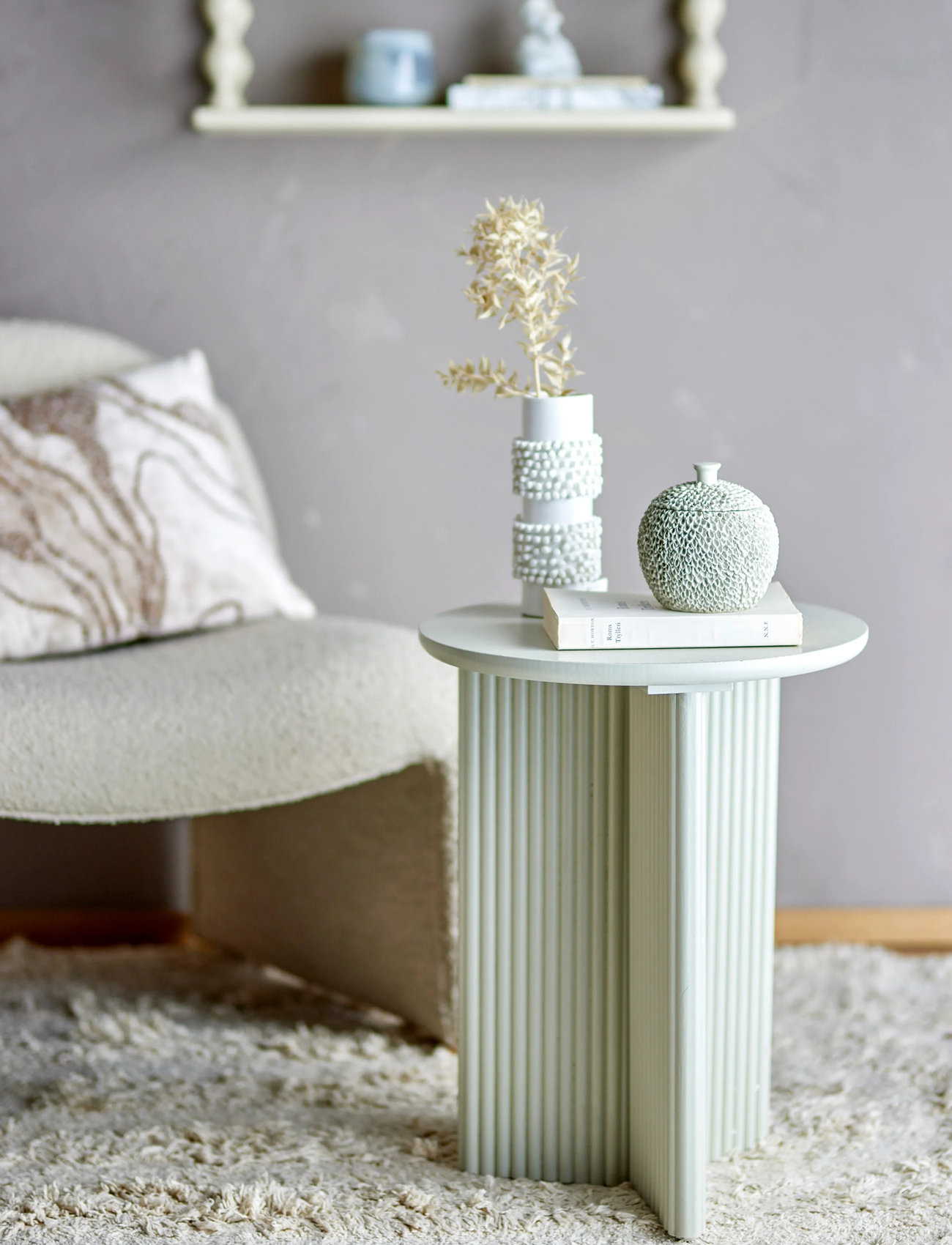 Bloomingville Edith Side Table, Ø 40 cm, Beige, Borde > Sideborde Og Små Borde, Unisex
