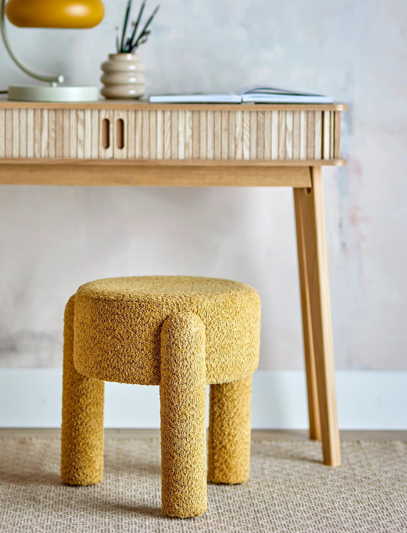 Bloomingville Bruno Stool, Ø 42 cm, Yellow, Stole Og Skamler > Skamler Og Bænke, Unisex