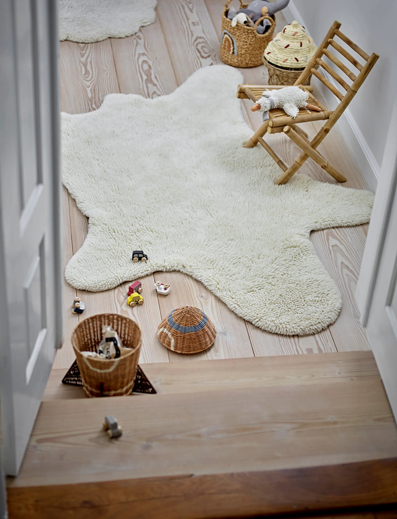 Bloomingville Bear Rug, 200X140 cm, Cream, Tæpper Og Plaider > Asymmetriske Tæpper, Børn