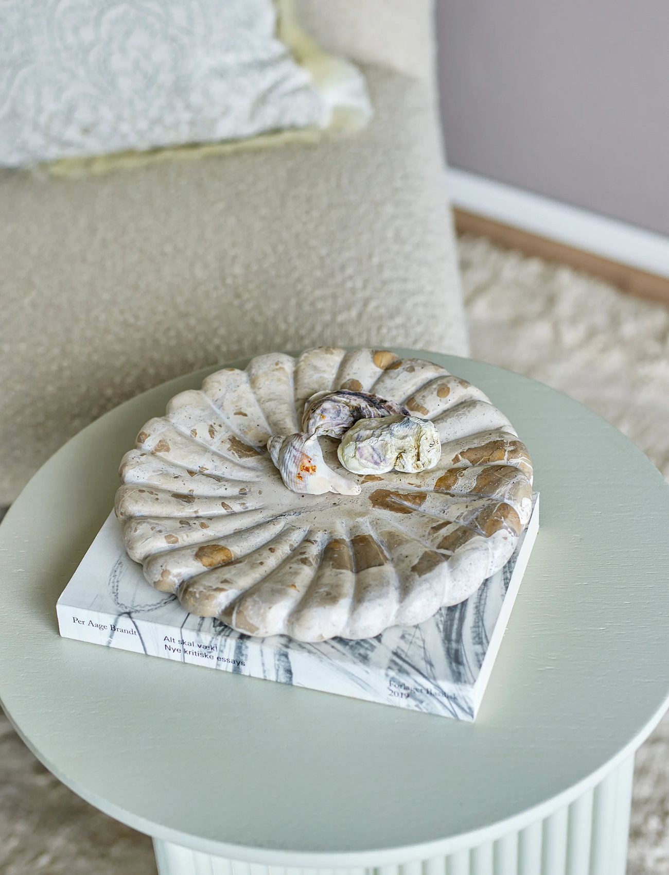 Bloomingville Marlie Tray, Ø 22.5 cm, Beige, Dekoration > Dekorative Fade, Unisex