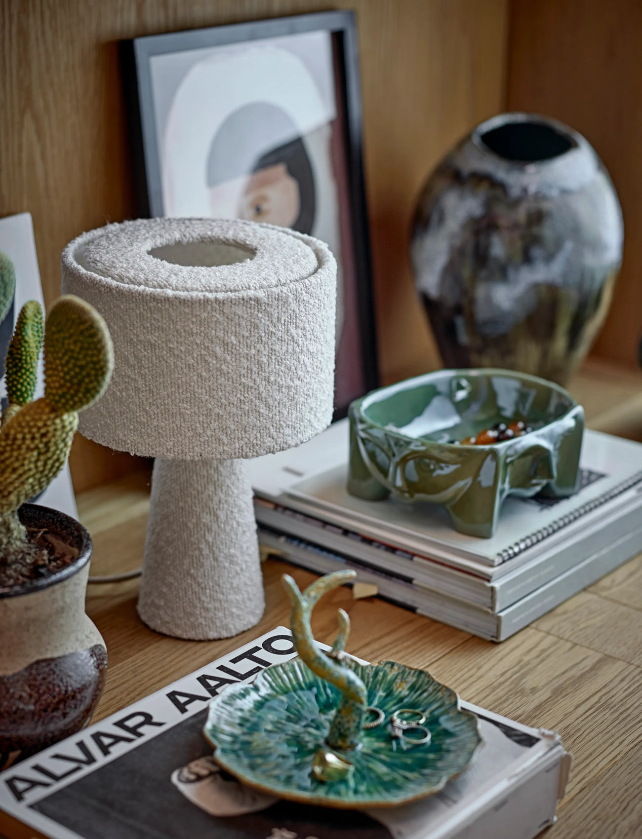 Bloomingville Emmie Table Lamp, Ø 20 cm, Cream, Lamper > Bordlamper, Unisex