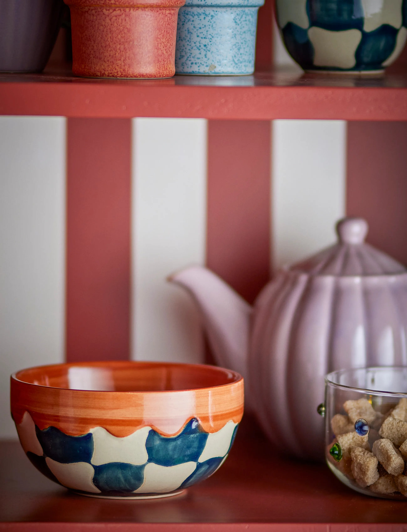 Bloomingville Check Bowl, 590 ml, Brown, Skåle > Morgenmadsskåle, Unisex