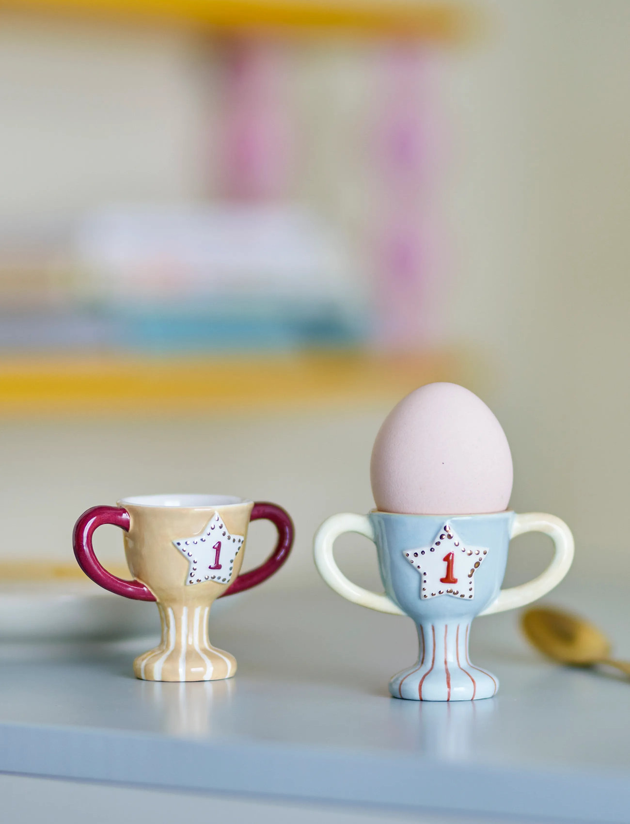Bloomingville Trophy Egg Cup, 6 cm, Multi/patterned, Måltid > Kopper & Krus, Børn