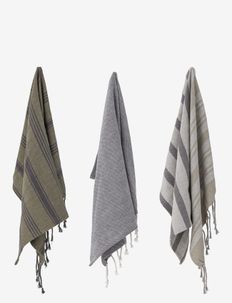 Mara Kitchen Towel, Cotton Pack of 3 - küchenhandtücher - grey