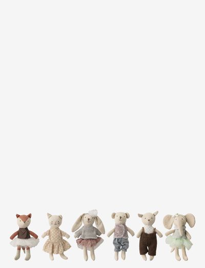 Animal friends Doll, Rose, Cotton  Set of 6 - plīša dzīvnieki - multi