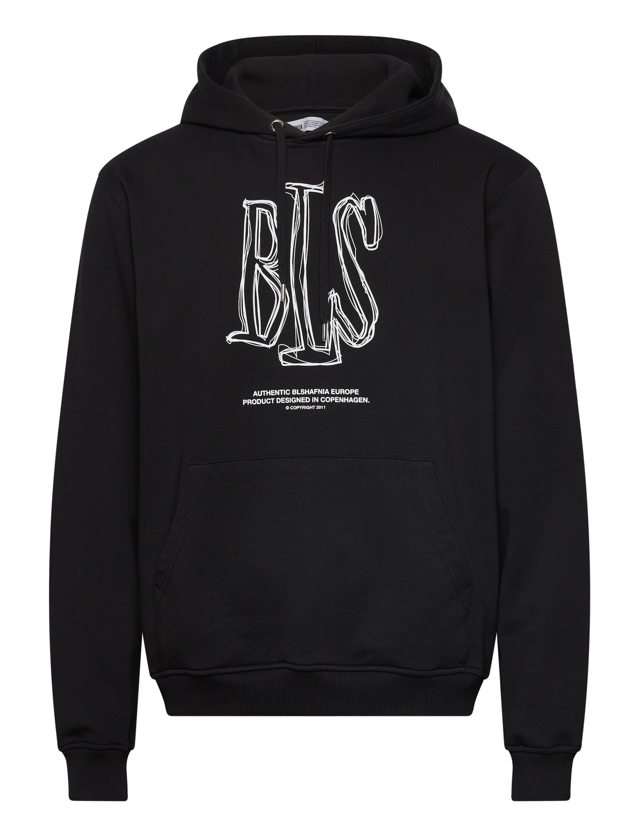 Handwritten Capital Hoodie Tops Sweatshirts & Hoodies Hoodies Black BLS Hafnia