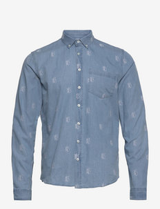 All over Denim Shirt - hørskjorter - light blue