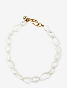 Irregular pearls bracelet - perlearmbånd - gold