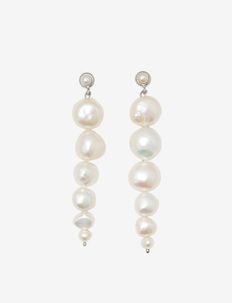 Drop pearl earrings - perlenohrringe - silver