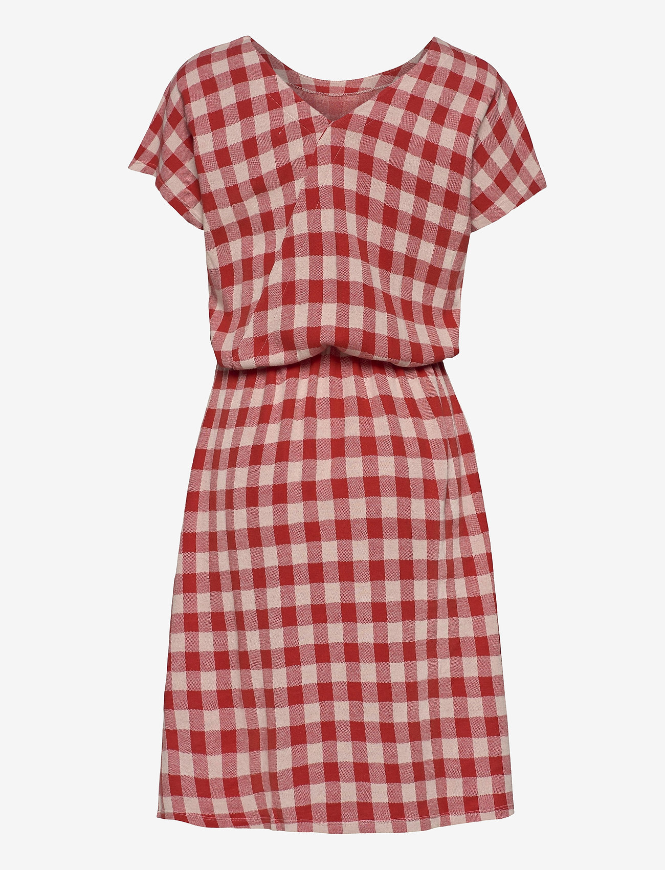 pink white gingham dress