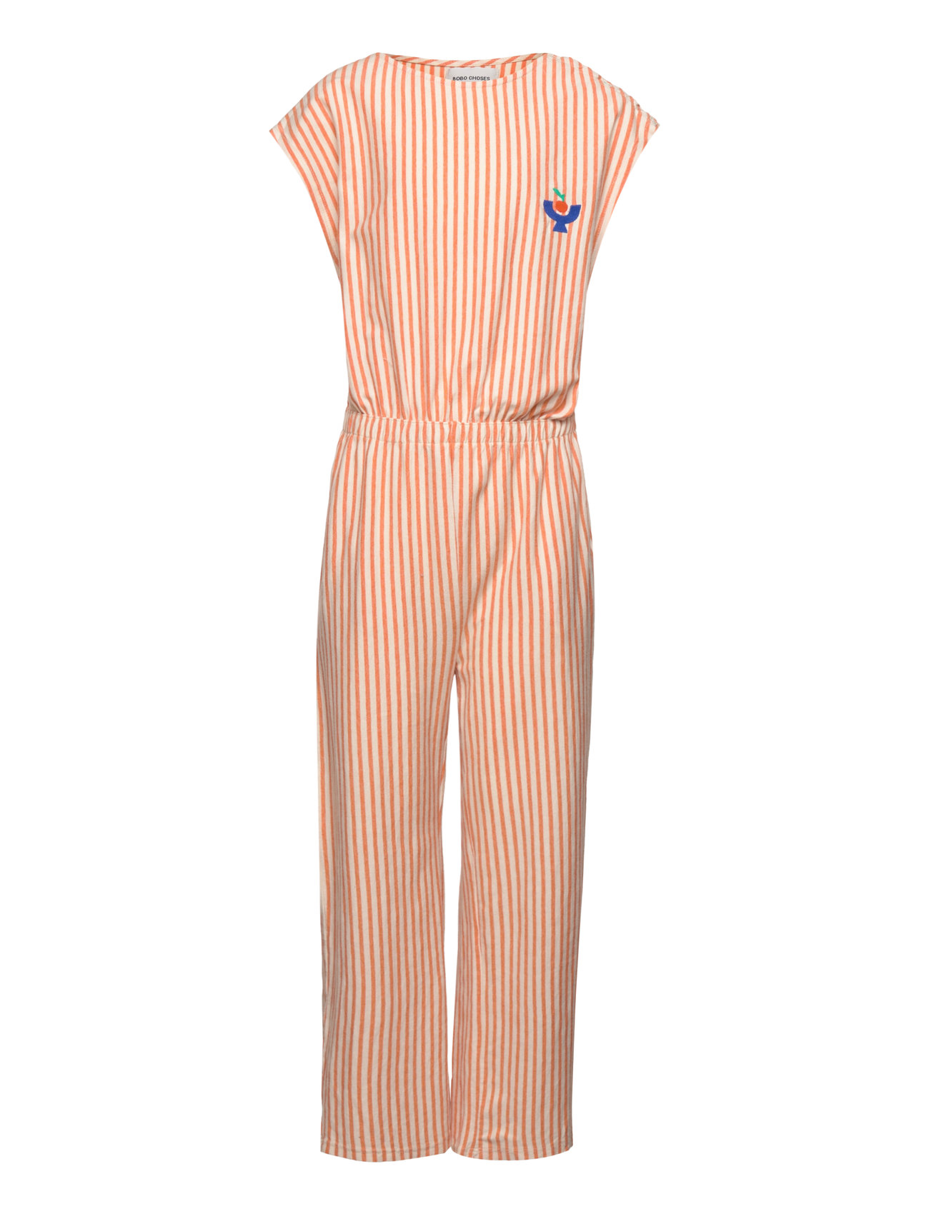 Vertical Stripes Overall Jumpsuit Orange Bobo Choses