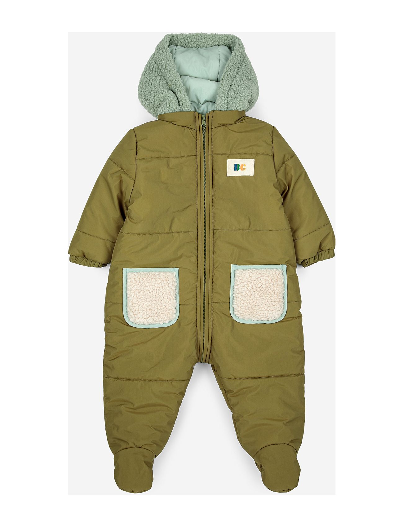 Baby Color Block Hooded Overall Outerwear Coveralls Softshell Coveralls Green Bobo Choses