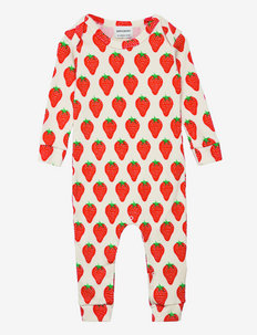 Strawberry all over long sleeve overall - long-sleeved - offwhite