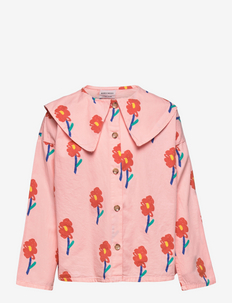 Flowers all over long sleeve shirt - chemises - pink