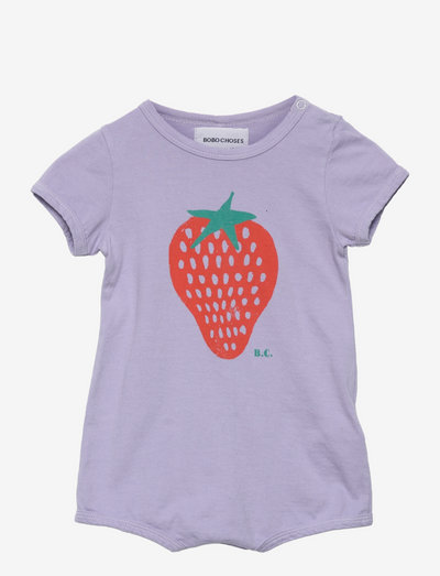 Strawberry playsuit - short-sleeved - lavender