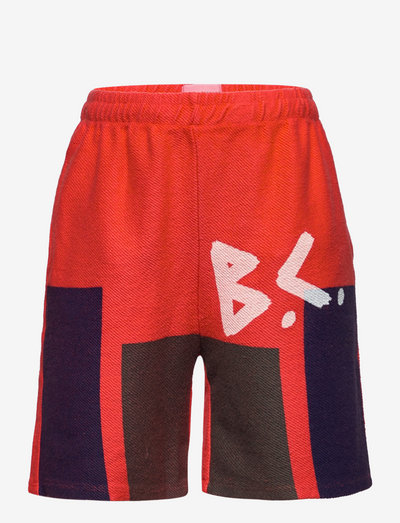 Color Block bermuda shorts - sweat shorts - red