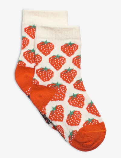 Strawberry baby socks - zeķes - beige