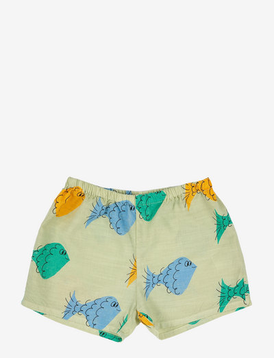 Multicolor Fish all over woven shorts - chino-shorts - green