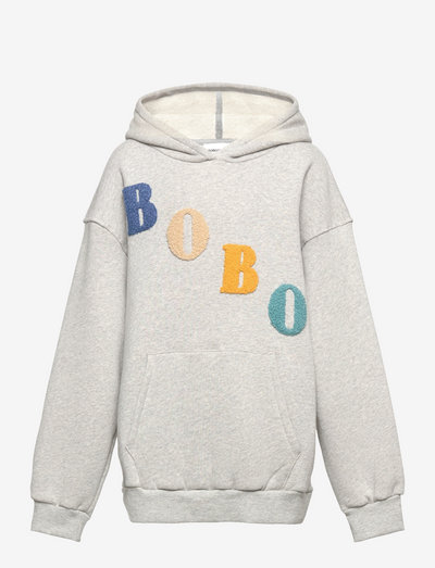 Bobo Diagonal hooded sweatshirt - hættetrøjer - grey