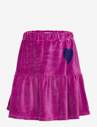 Heart velvet skirt - korte rokken - pink