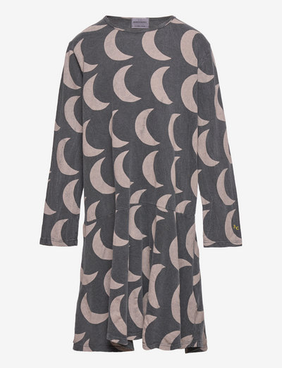 Moon all over dress - pikkade varrukatega vabaaja kleidid - grey