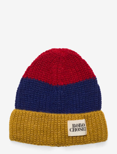 Stripes color beanie - beanies - red