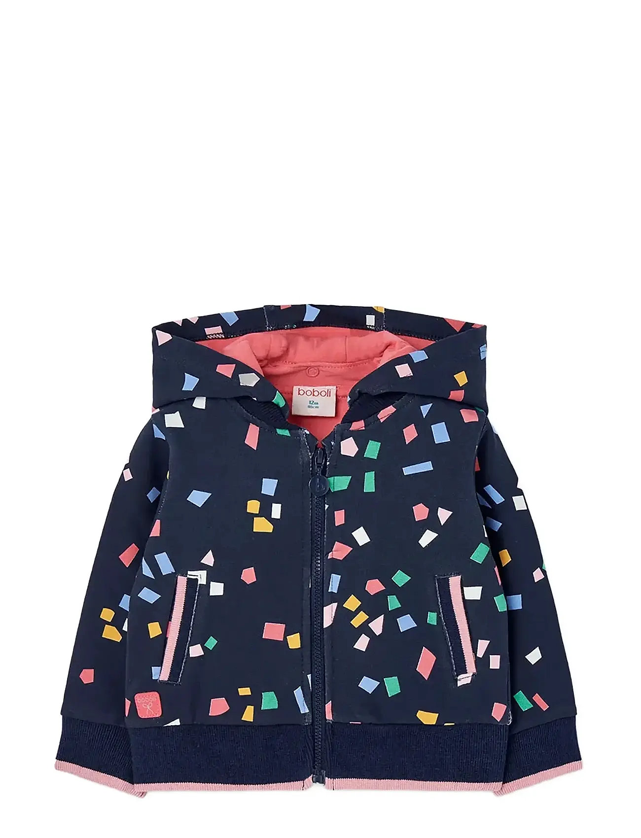 BOBOLI Fleece Jacke Printed Navy - 110 - Kinder