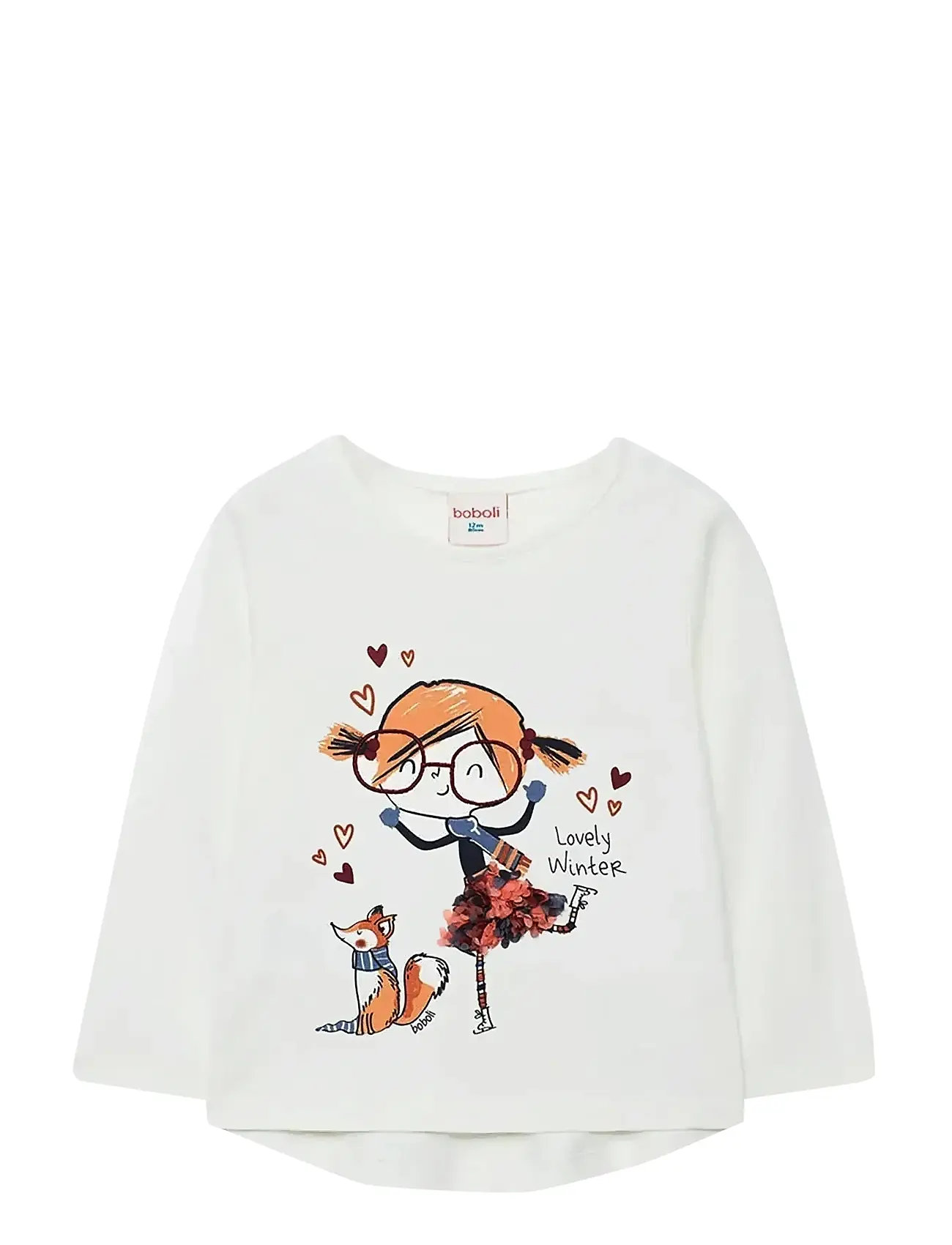 Boboli Knit T-Shirt, 80, White, T-Shirts > Langærmede T-shirts, Børn