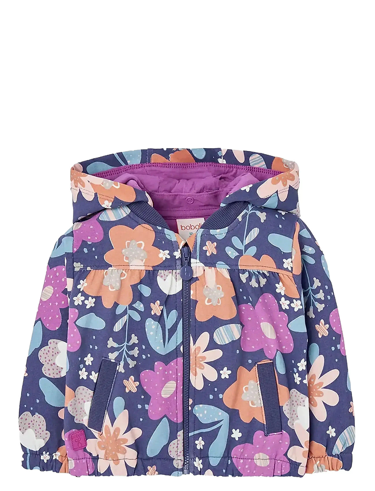 BOBOLI Fleece Jacke Floral Lila - 110 - Kinder