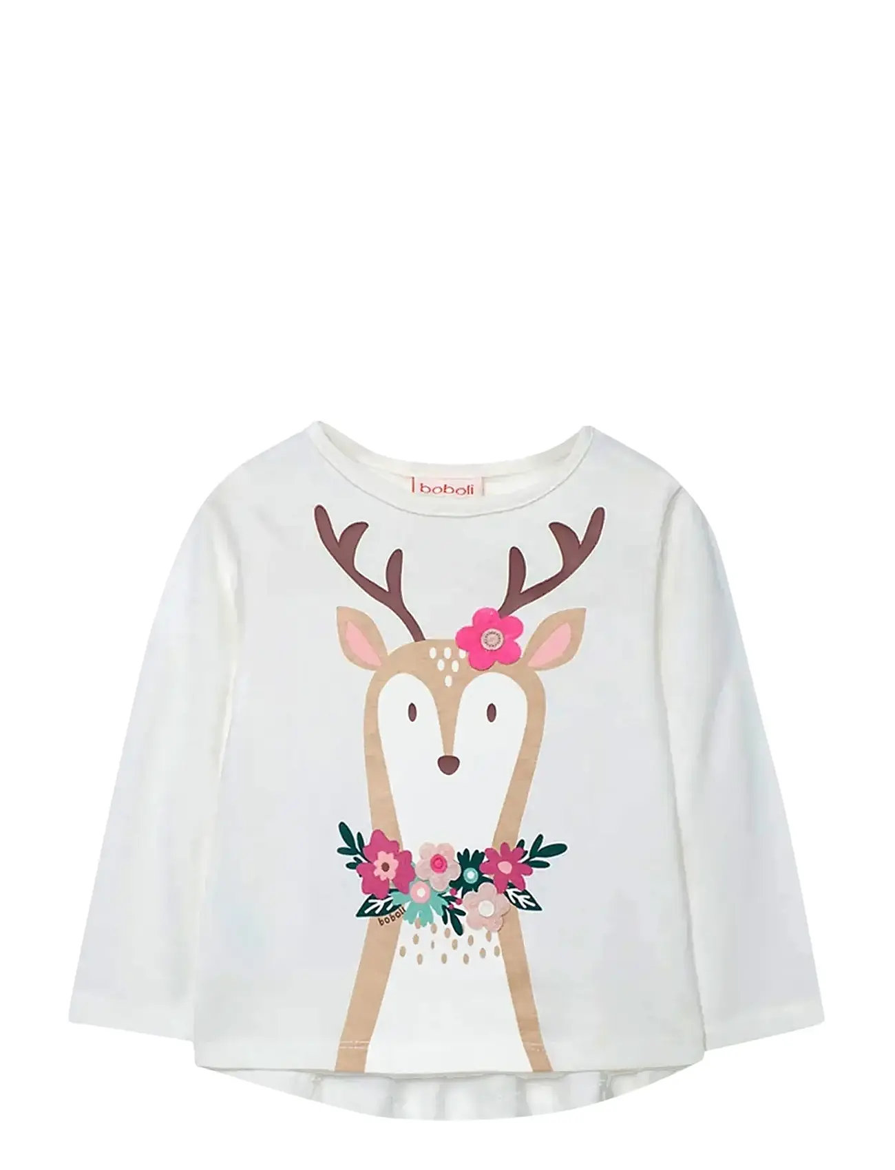 Boboli Knit T-Shirt, 98, White, T-Shirts > Langærmede T-shirts, Børn