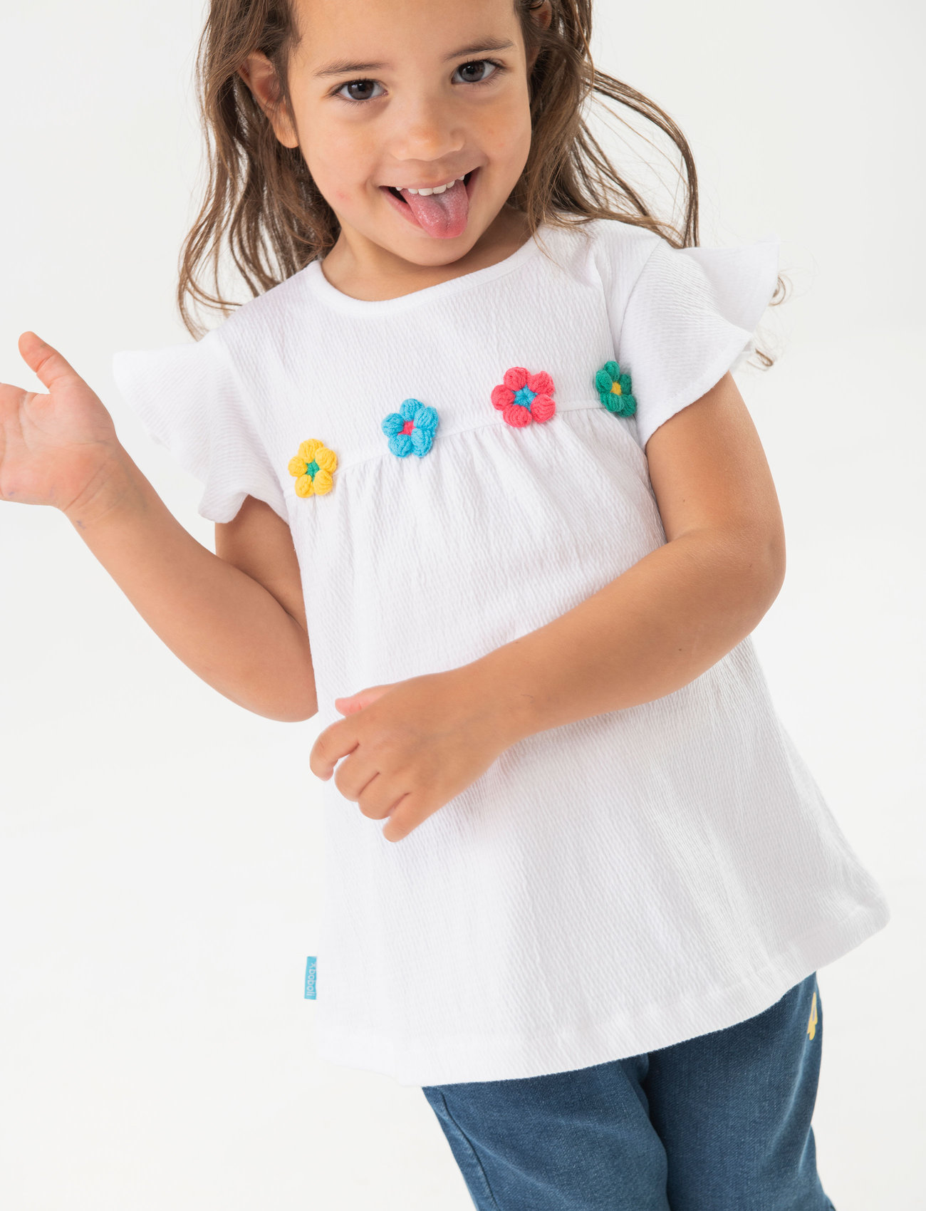 Boboli Knit T-Shirt, 110, White, T-Shirts > Uden Ærmer, Børn