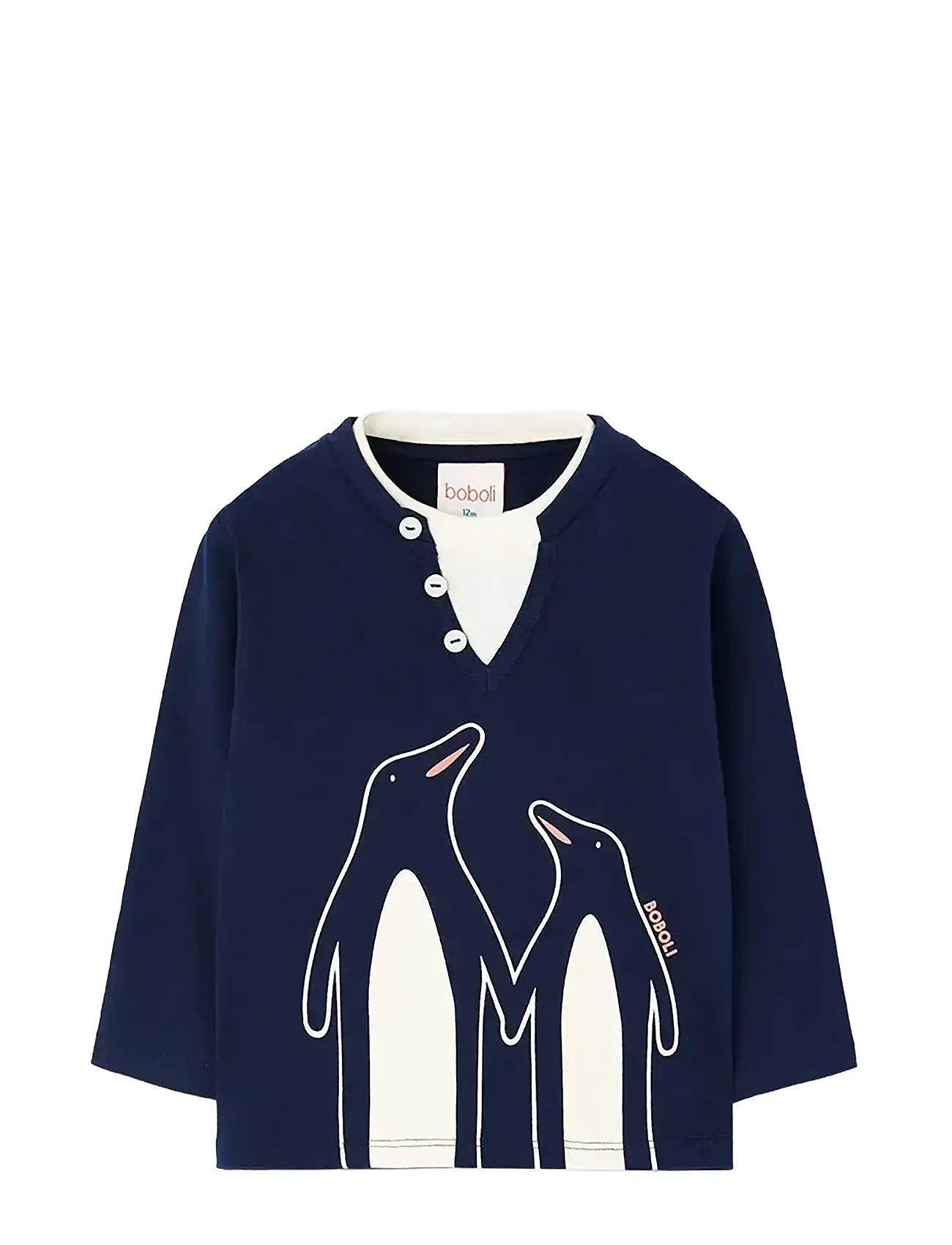 Boboli Knit T-Shirt, 80, Navy, T-Shirts > Langærmede T-shirts, Børn