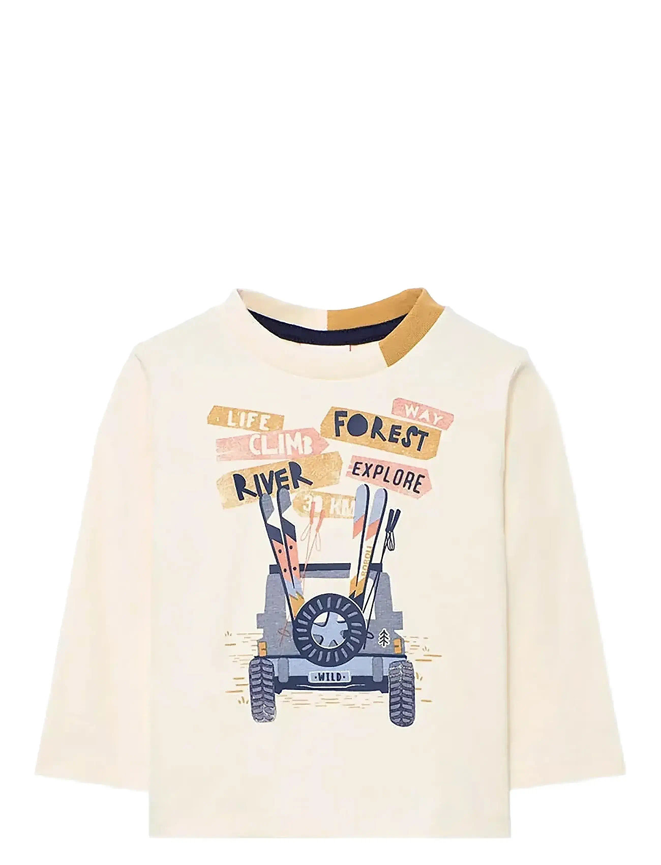 Boboli Knit T-Shirt, 122, Cream, T-Shirts > Langærmede T-shirts, Børn