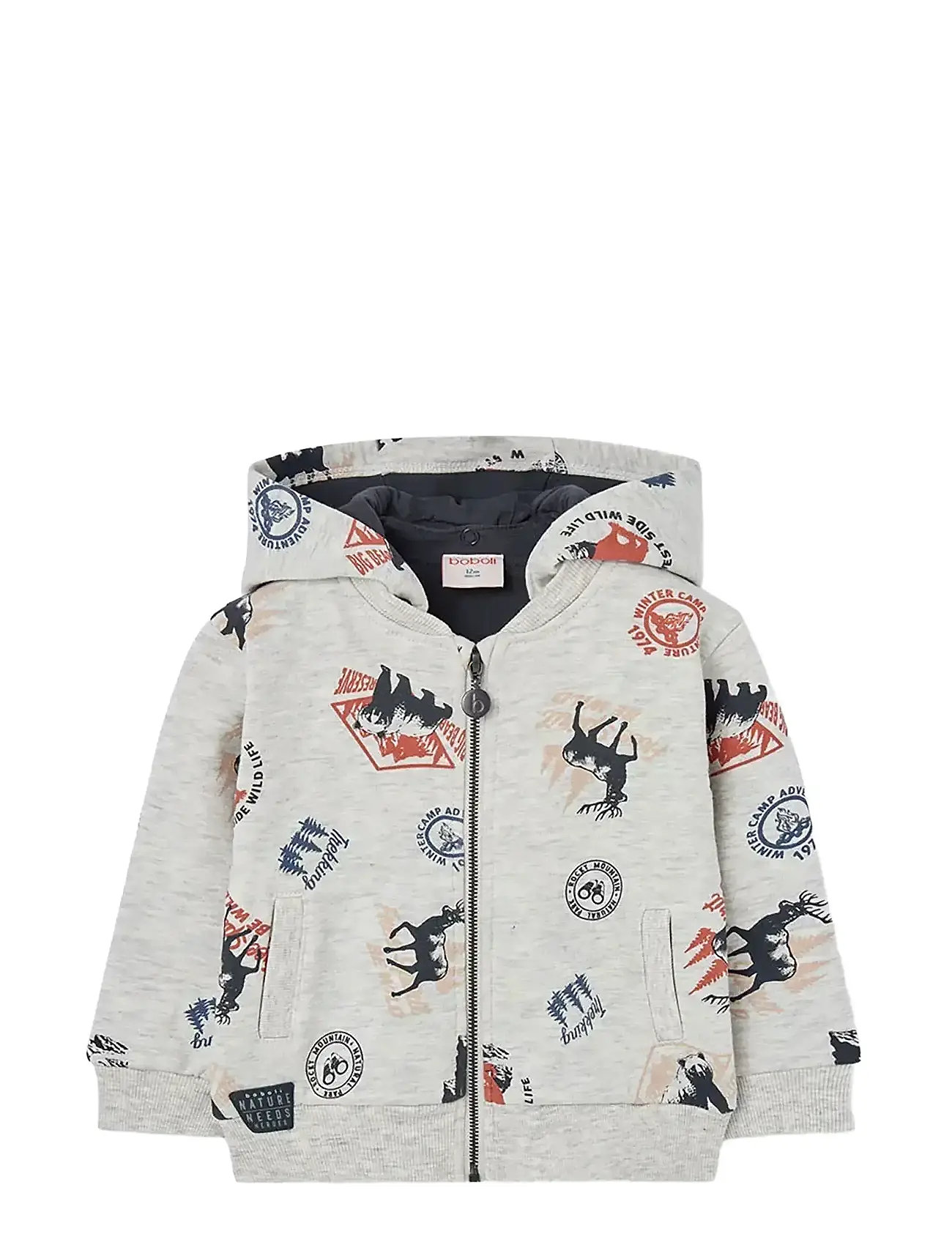 BOBOLI Fleece Jacke Printed Grau - 80 - Kinder
