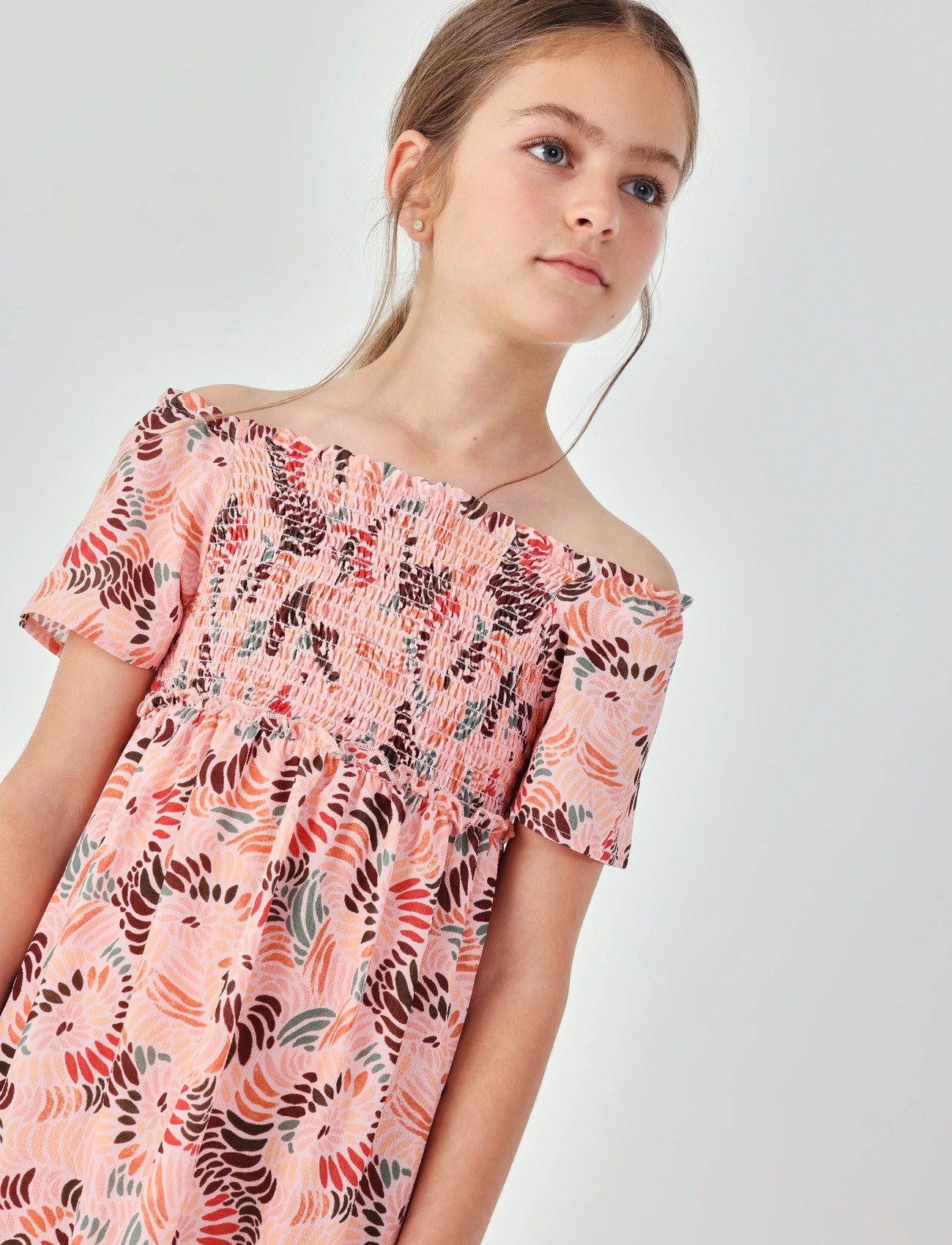 Boboli Dress Printed For Girl, 110, Pink, Fritidskjoler > Kortærmede Fritidskjoler, Børn
