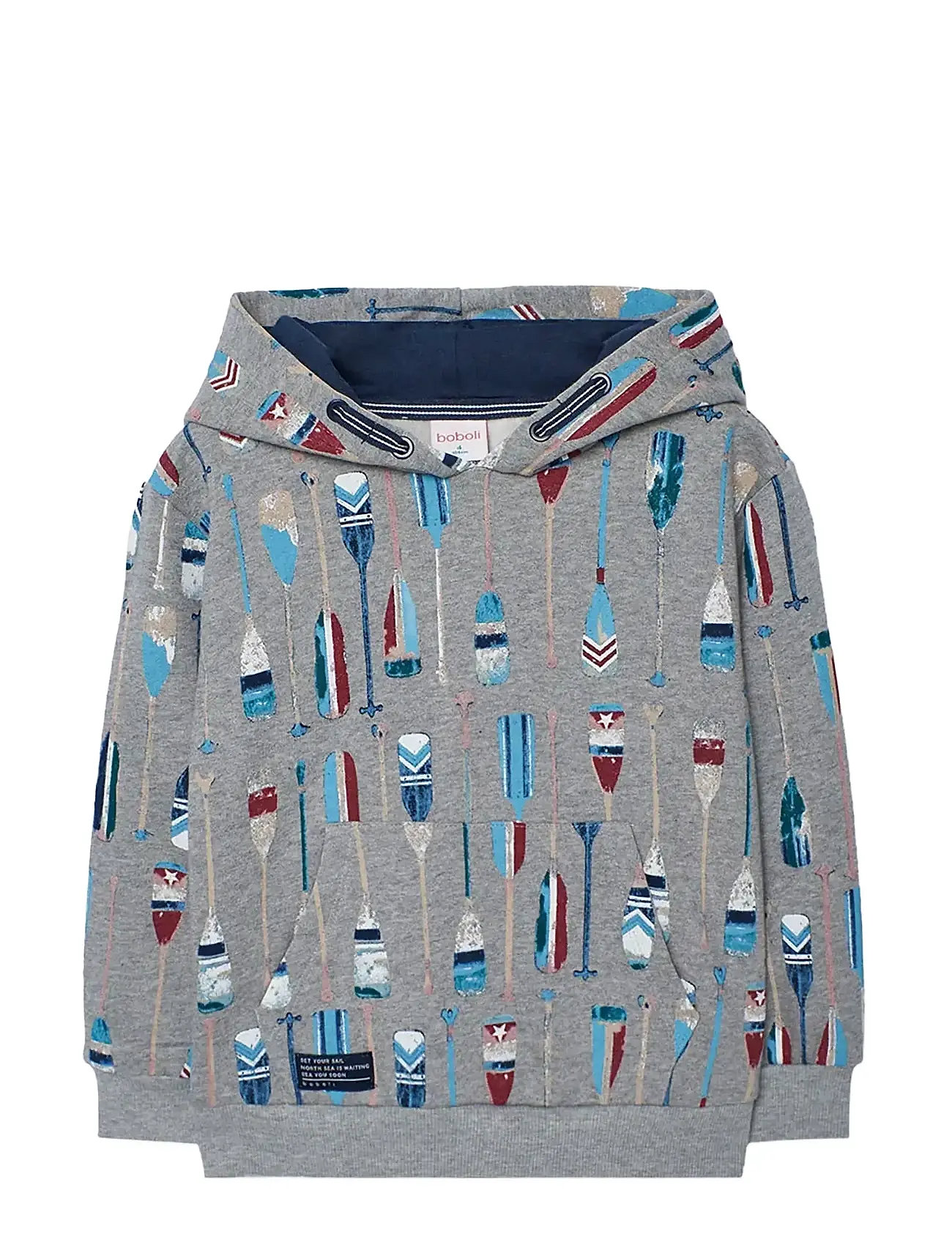 BOBOLI Fleece Sweatshirt Printed Grau - 104 - Kinder
