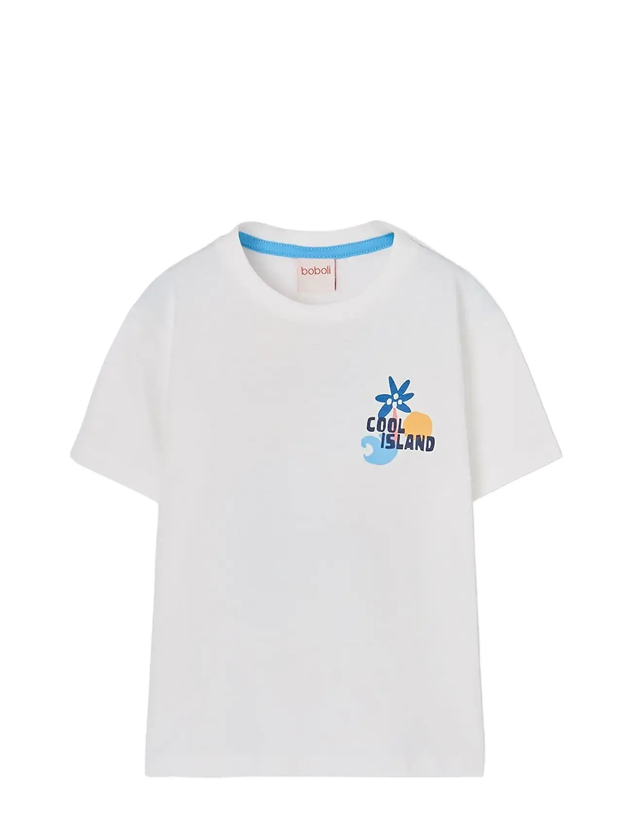 Boboli Knit T-Shirt For Boy -Bci, 122, White, T-Shirts > Kortærmede, Børn