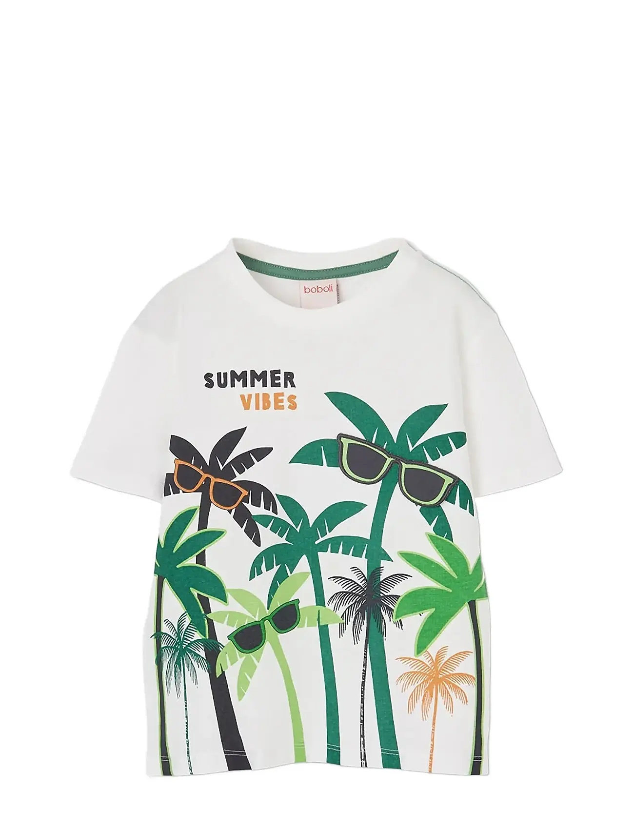 Boboli Knit T-Shirt For Boy -Bci, 86, White, T-Shirts > Kortærmede, Børn