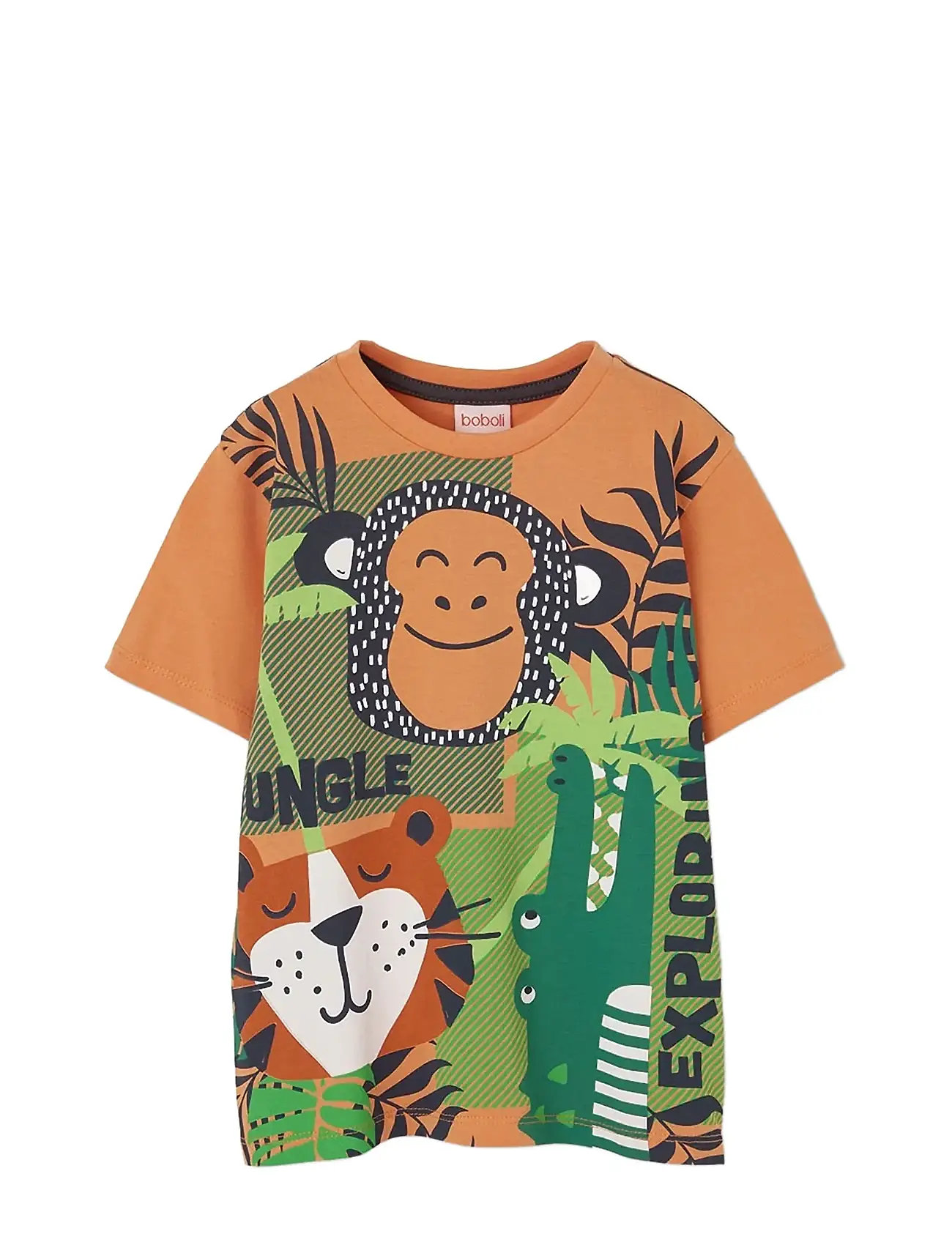 Boboli Knit T-Shirt For Boy -Bci, 98, Orange, T-Shirts > Kortærmede, Børn
