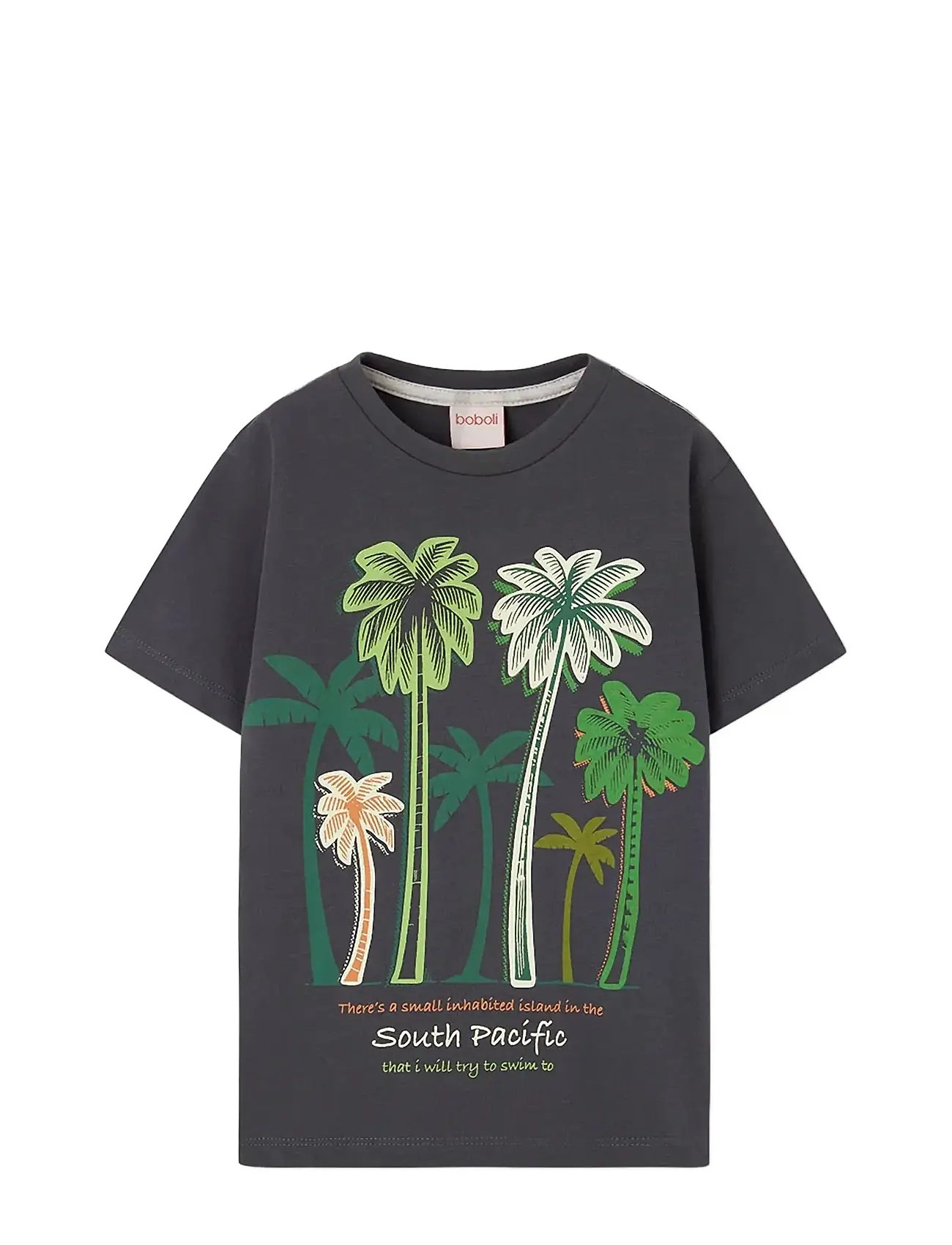 Boboli Knit T-Shirt For Boy -Bci, 116, Grey, T-Shirts > Kortærmede, Børn